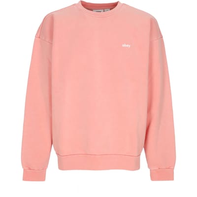 Kleine letters Pigment Crew Fleece Pigment Shell Pink Lichtgewicht herensweatshirt met ronde hals