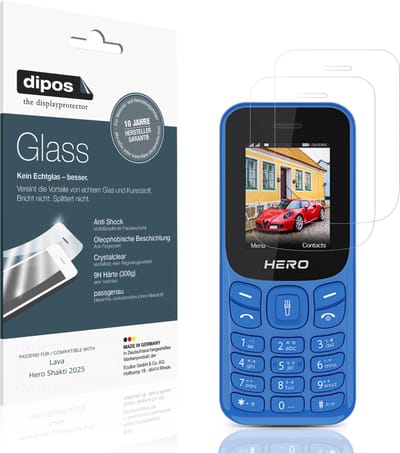 dipos – 2x Pantserfolie geschikt voor Lava Hero Shakti 2025 | 9H Screenprotector