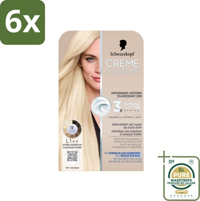 Schwarzkopf - Haarkleuring - Creme Supreme L1++ - Extreme Lightener Plus - 245g - Voordeelverpakking - 6 stuks - Blond haar - Haarkleur