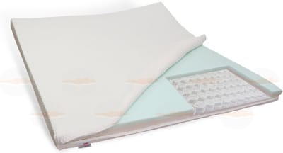 Slaaploods.nl Topmatras Pocketvering Koudschuim - 70x190 cm - BIO Katoen Tijk - 12 cm dik