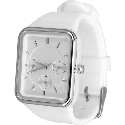 Dames Quartz Polshorloge 3 Subwijzerplaten Waterdicht Chronograaf Analoog Horloge Siliconen Band Datum white