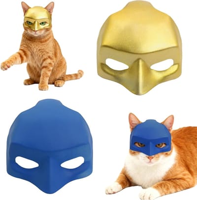 2 Stuks Kattenmaskers, Grappige Kat Ogen Masker voor Halloween Kostuums, Feestaccessoires en Cosplay voor Huisdieren
