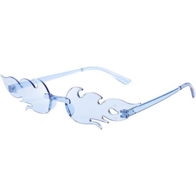Lunettes de Soleil Protection Solaire Flamme Sans Monture Personnalité Colorées Boule Fête Lunettes de Soleil Bonbon Hip-hop Fruit Lunettes Monobloc