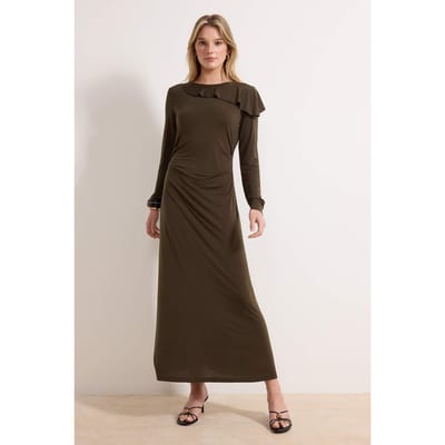 Dames maxi-jurk, plat model, lang, casual/dagelijks, shiftmodel, hijab