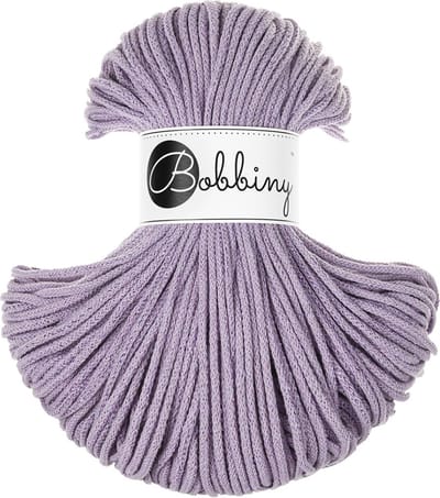 Bobbiny Junior braided cord 3 mm - Unicolor lavender