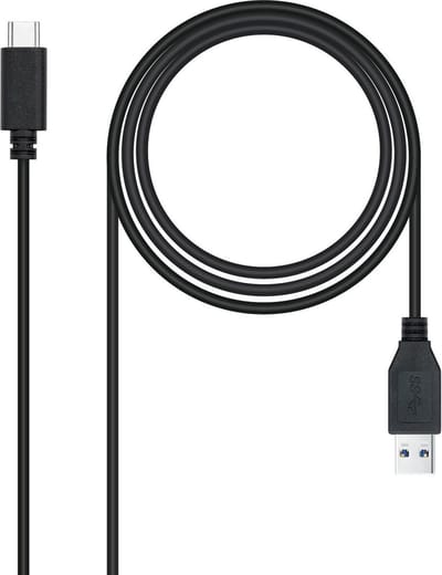 USB to Mini USB Cable NANOCABLE Cable USB 3.1 Gen2 10Gbps 3A, tipo USB-C/M-A/M, Black, 1.5 m (1,5M) Black