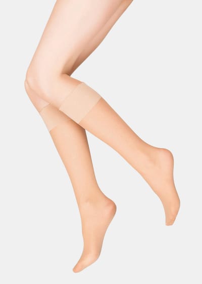 Twee paar pantysokjes 40 DEN in matte look - karamel - Gr. SM van Goldner Fashion