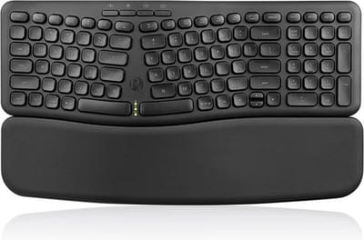 Perixx Periboard-636 Draadloos Ergonomisch Gesplitst Toetsenbord - 2.4Ghz - Golfvormig - Stille toetsen - Afneembare polssteun - QWERTY/US