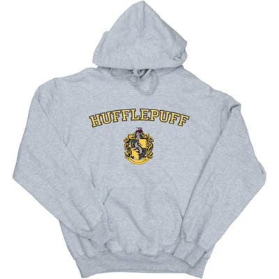 Harry Potter Meisjes Hufflepuff Crest Hoodie (Sportgrijs)