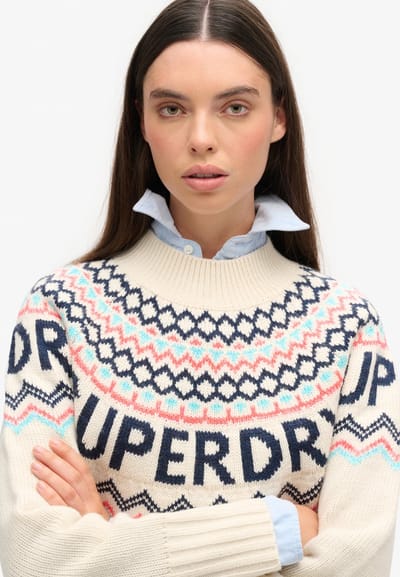 Superdry - Fair Isle trui met logo - Dames - Sweaters