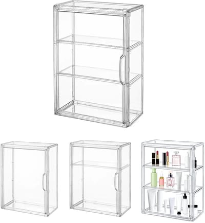 Acryl vitrine met magneetdeur, zelfmonteerbaar acrylprunkstuk voor actiefiguren, miniaturen en verzamelstukken, hoogwaardige plexiglaskast met magneetsluiting (36 x 13 x 27 cm)
