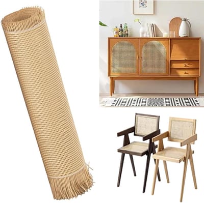 Open Rattan Tape - Brede Gevlochten Rieten Band - Waterdicht en Geschikt voor Meubels - Stoelen en Kasten - Voor Creatieve Projecten (2 m x 40 cm)