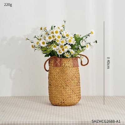 Esthetische Decoratie Bruiloft Bamboe Tafelvaas Kantoordecoratie Gedroogde Bloemen Desktop Vaas Huis Kunst Ambacht Bloempot Geweven Retro