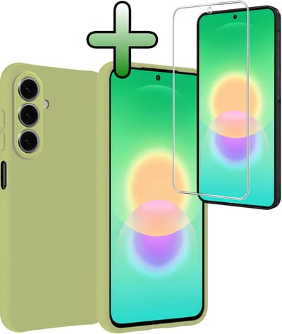 Hoesje Met Screenprotector - Geschikt voor Samsung Galaxy A27 - Sterk & Shockproof - Back Cover - Siliconen Case - Telefoon Hoes - Groen