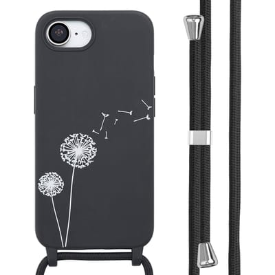 imoshion Hoesje - Geschikt voor Apple iPhone 17e / 16e - Siliconen design hoesje met koord - Dandelion Black