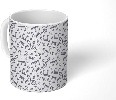 Mok - Koffiemok - Muzieknoten - Patronen - Muziek - Mokken - 350 ML - Beker - Koffiemokken - Theemok