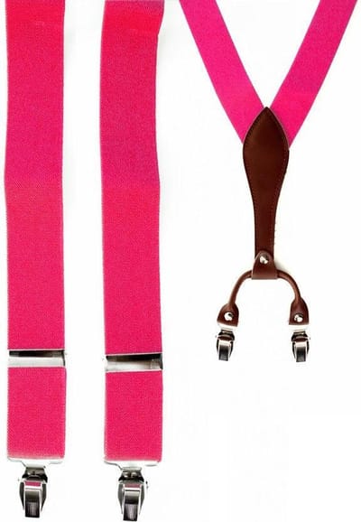 Bretel luxe pink met leder