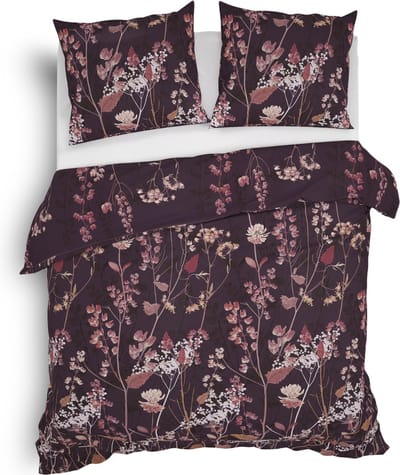 Heckett & Lane Revi Dekbedovertrek - Flanel - Lits-jumeaux - 240x200/220 cm - Raisin Red