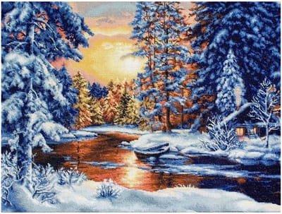 Borduurpakket Luca-S - WINTER LANDSCAPE - winterlandschap - B477 - telpatroon om zelf te borduren