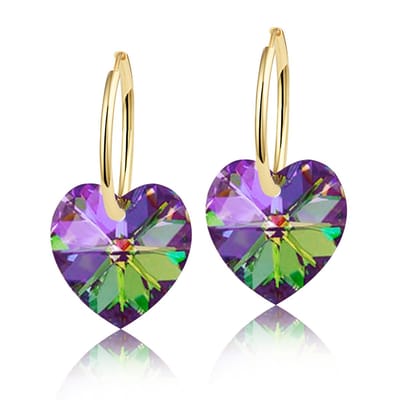 Montebello Oorbellen Alicia HG101 - Swarovski Hart - 925 Zilver Verguld - Ø14mm - 24mm