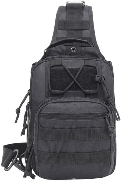 Oneay Tactische sling bag – duurzame nylon crossbody rugzak met MOLLE-systeem – meerdere vakken – geschikt voor outdooractiviteiten, wandelen, kamperen, reizen en dagelijks gebruik