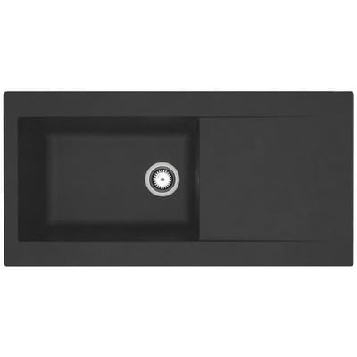 Evier a encastrer en résine 1000 x 500 mm 1 grande cuve - Noir - STRADOUR Lierra - Fabrication française