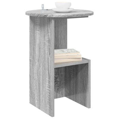 vidaXL - Bijzettafel - Grijs - sonoma - Ø - 39,5 - x - 55 - cm - Bewerkt - hout