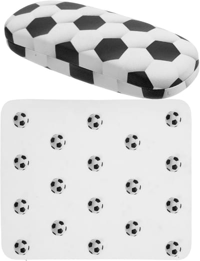 Kinder Brillenetui - Zonnebril Koker - Brillen Beschermen - Hard Shell Ontwerp - 16cm Breed - Voetbal Patroon