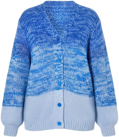 Angel of Style - Dames - Vest straight fit gemêleerd breisel ballonmouw - Blauw - Maat 42+