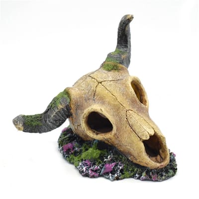Dailygoods- Aquariumdecoratie Realistisch Ornament - Grotten/Huis - Garnalen Huis - Simulatie Schapen Hoofd - Milieuvriendelijk - Niet Giftig - Aquariumornament