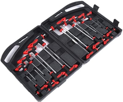 Dailygoods- Inbussleutelset 16 Stuks - T-Greep Sleutelset - Chroom-Vanadiumstaal - Comfortabele Grip - Voor Thuis Reparatie - Lichtgewicht