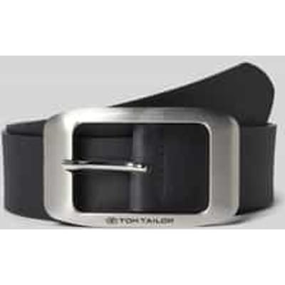 Tom Tailor - TTAMY leren riem met vierkante gesp - Maat 75 - black uni