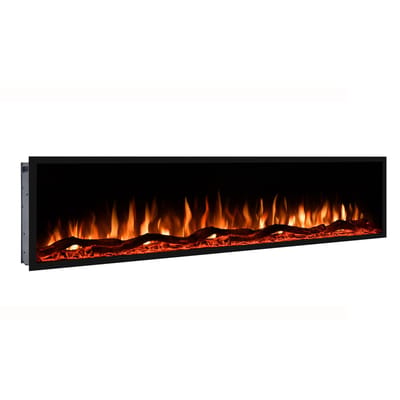 EVIQ Deluxe 60 inch - Elektrische sfeerhaard - Haard zonder Verwarming - Sfeerhaard Elektrisch geschikt voor Cinewall - Inbouw Sfeerhaarden - 152x13x42cm - Zwart