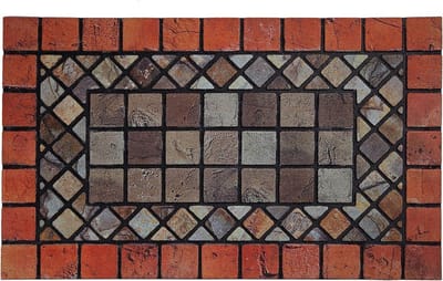 Rode rand Nicoman Tegel Mat Barrière Deurmat Milieuvriendelijk Voor Binnen en Buiten Schraap en Absorberend - Normaal Formaat 75x44cm the stair mat