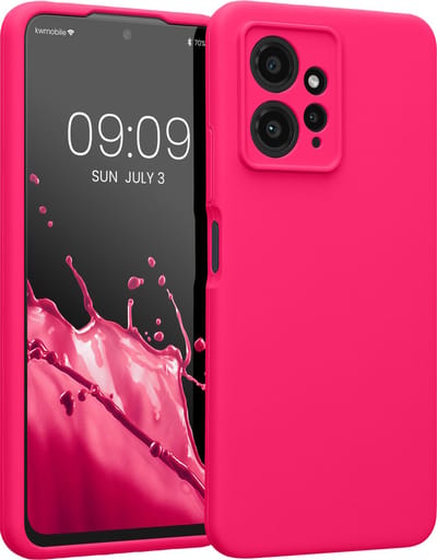 kwmobile telefoonhoesje geschikt voor Xiaomi Redmi Note 12 (4G) - TPU backcover met siliconen coating - Smartphone case in neon roze