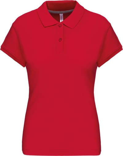Damespolo korte mouwen met knopen merk Kariban Rood - 3XL