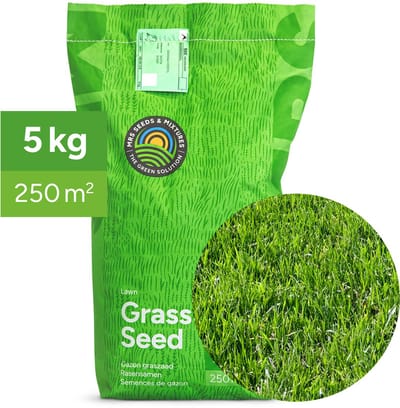 MRS Turbo Green Herstel Graszaad - 5 kg voor 250 m² - Razendsnelle kieming - Geeft onkruid geen kans - Twee soorten Engels raaigras - Vol, sterk en supergroen - NAK-gecertificeerd