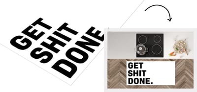 Keukenloper - Loper keuken - Get shit done - Spreuken - Quotes - 120x60 cm - Keukenloper vinyl