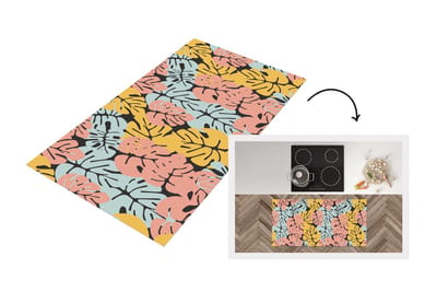 Keukenloper - Loper keuken - Monstera - Hawaii - Design - Pastel - 120x60 cm - Keukenloper vinyl