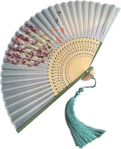 Decoratieve handventilator - Kung Fu Tai Chi - draagbare Japanse opvouwbare ventilator met kwastje