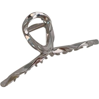 Whaline Haar Klem Whaline Gedraaide Klemmen Klemmen Golf Groot Legering Haar Vanger Effen Kleur zilver