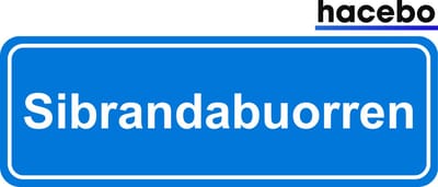 Hacebo - Plaatsnaam Sticker - 29x10 CM - Sibrandabuorren sticker - Verkeersborden sticker - grappige cadeaus - Sibrandabuorren