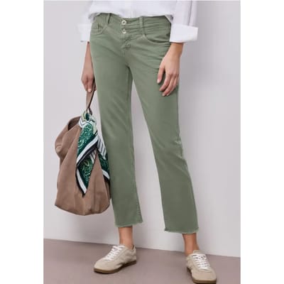 Straight Legs jeans met franje aan de zoom