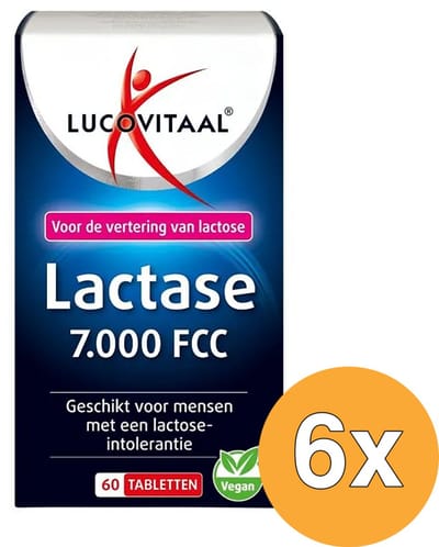 6x Lucovitaal Lactase 7.000 FCC (60 tabletten)