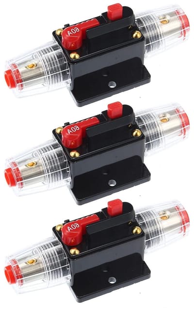 Zekeringhouder - Automatische Zekering - Overbelasting Voorkomen - Handmatige Reset - 3 stuks - Zilver