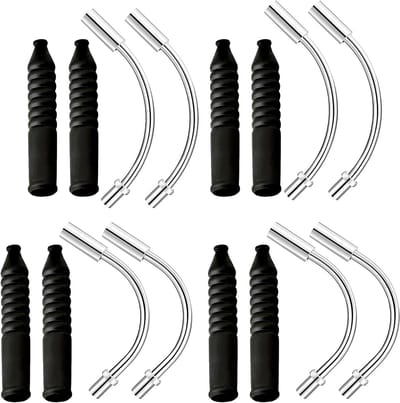 Fietskabel Geleidepijp - Rem Noedel Kabel - Soepel Remmen - Veelzijdige Hoeken - 8 Sets - Zilverkleurig