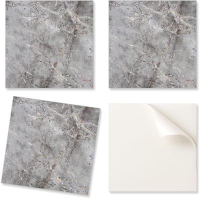 Set zelfklevende vinyltegels met patroon voor de slaapkamer, natuursteenmotief, 20x20x20 cm
