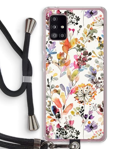 Case Company® - Hoesje met koord geschikt voor Samsung Galaxy A51 5G hoesje met Koord - Wilde grassen - Telefoonhoesje met Zwart Koord - Bescherming aan alle Kanten en Over de Schermrand