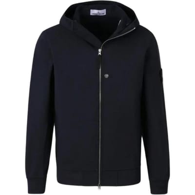 Stone Island Uni Kleur Ritssluiting Lange Mouwen Jas Heren jassen Marineblauw K2S15Q100004S0B22-V0020 L black