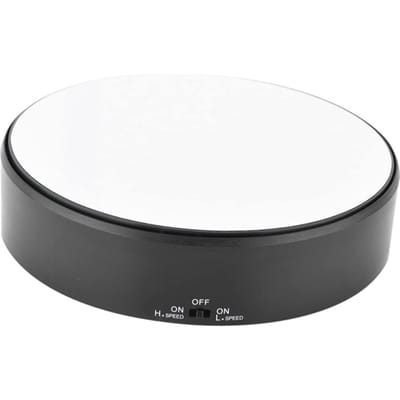 Spiegeloppervlak 360 graden Roterende Displaystandaard Instelbare Rotatiesnelheid Draaiplateau Sieradenhouder wit